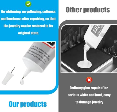 B-7000 Super Glue 2PCS Industrial Strength Adhesive, Bedazzling Glue for Rhinestones, Jewelry, Fabric, Phone Repair, Crafts, Clear Multipurpose B7000 Glue (2x15ml)