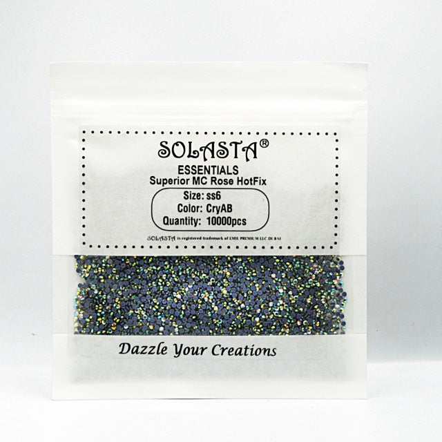 SOLASTA Essential Crystal AB Color Hotfix Rhinestones for Clothing and Fabric Embellishments