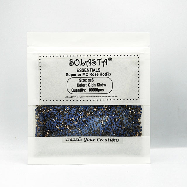 SOLASTA Essential Golden Shadow Color Hotfix Rhinestones for Clothing and Fabric Embellishments