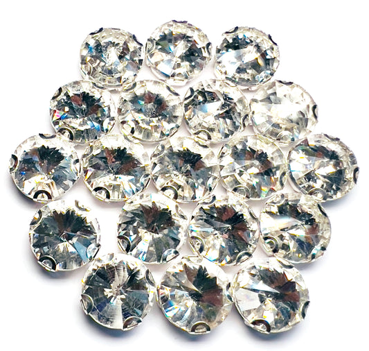 RIVOLLI 10MM CRYSTAL /SILVER D-CLIP