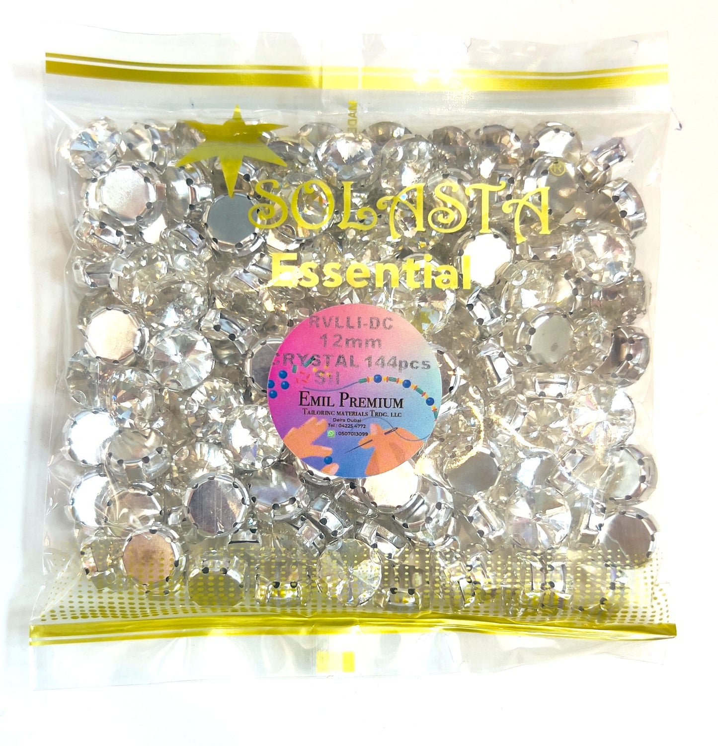 RIVOLLI 10MM CRYSTAL /SILVER D-CLIP