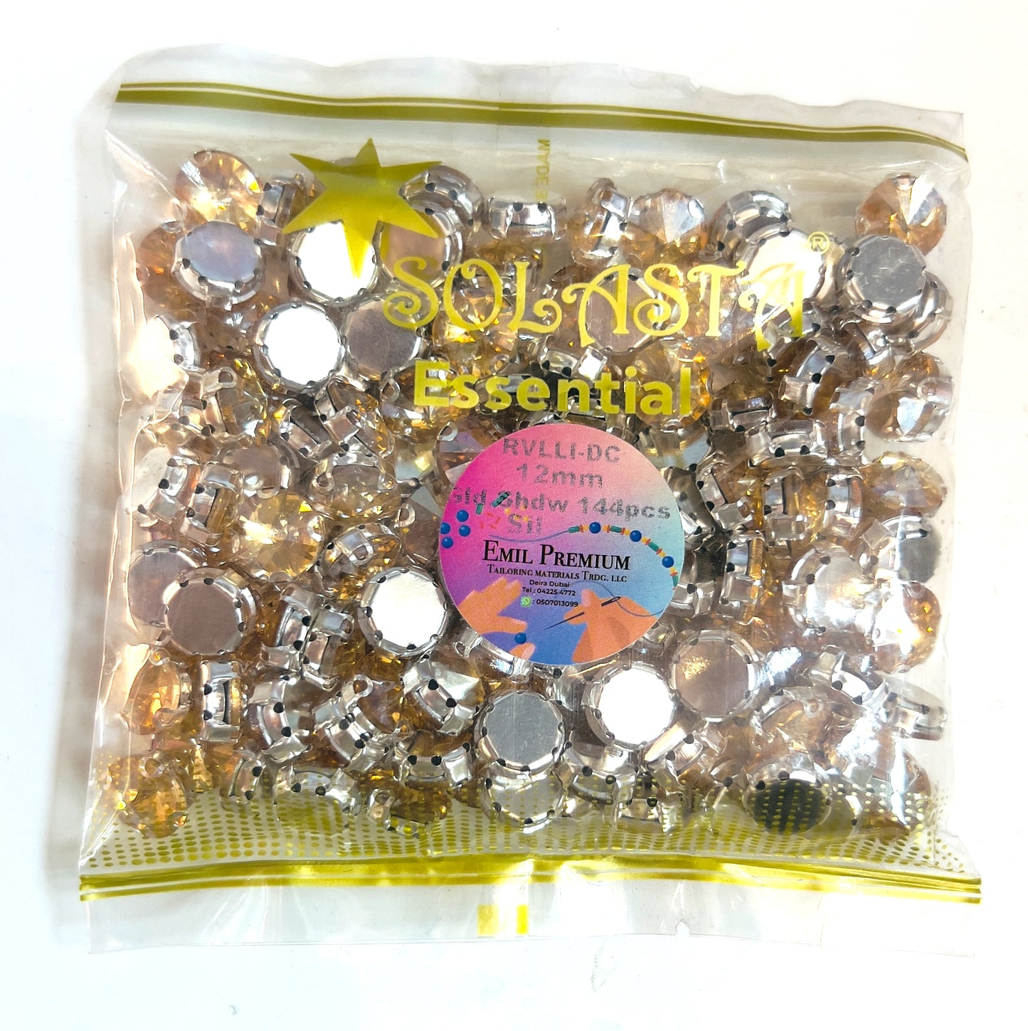 RIVOLLI 10MM GOLDEN SHADOW /SILVER D-CLIP