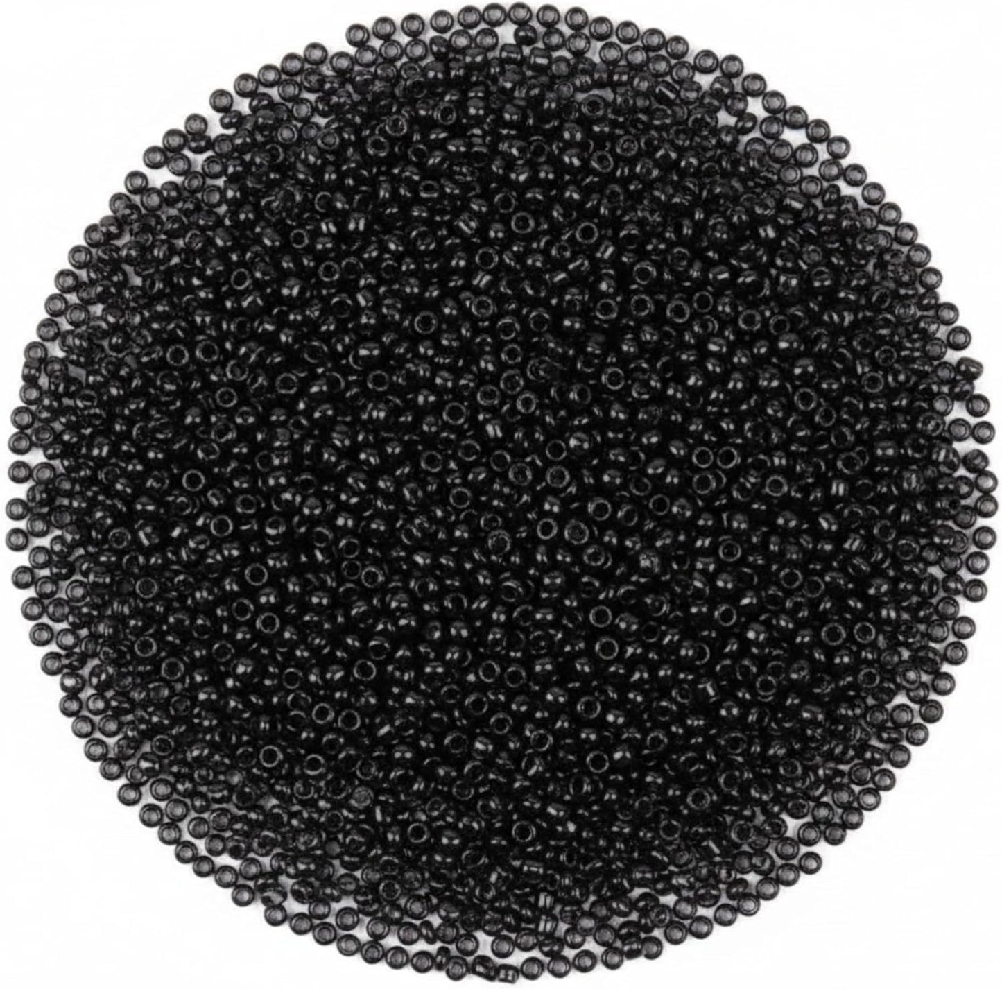 SOLASTA 12/0 Glass Seed Beads 10000pcs 2mm for Jewelry Making – DIY Bracelet Beads, Bedazzling Kit, Necklace Making, Glass Beads for Crafts | (JET BLACK) )