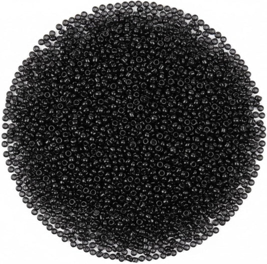 SOLASTA 12/0 Glass Seed Beads 10000pcs 2mm for Jewelry Making – DIY Bracelet Beads, Bedazzling Kit, Necklace Making, Glass Beads for Crafts | (JET BLACK) )