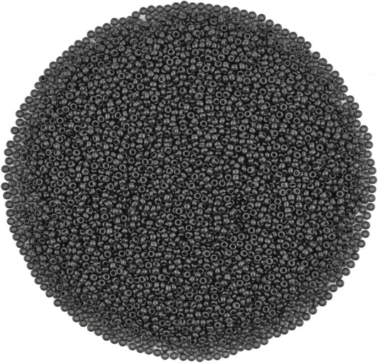 SOLASTA 12/0 Glass Seed Beads 10000pcs 2mm for Jewelry Making – DIY Bracelet Beads, Bedazzling Kit, Necklace Making, Glass Beads for Crafts | (MATT BLACK)