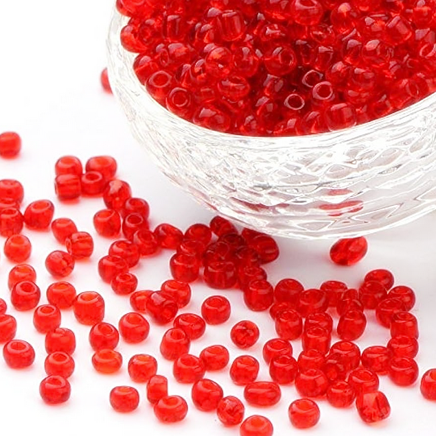 SOLASTA 12/0 Glass Seed Beads 10000pcs 2mm for Jewelry Making – DIY Bracelet Beads, Bedazzling Kit, Necklace Making, Glass Beads for Crafts | (HOT RED)
