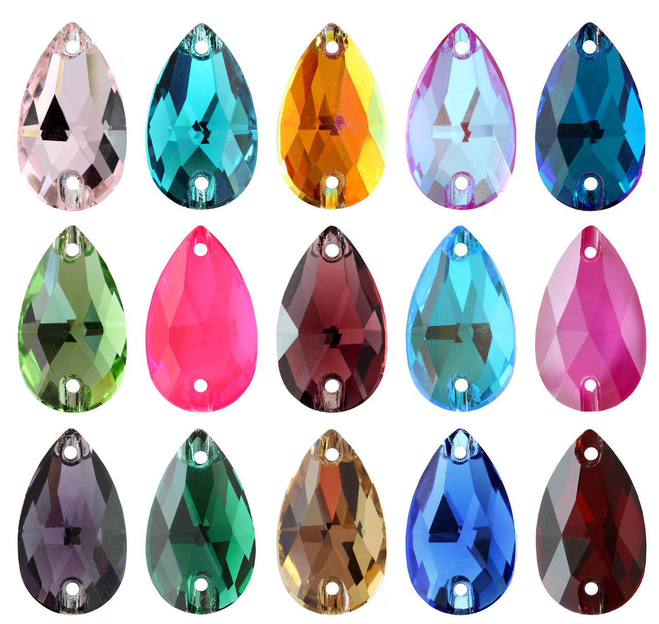 Pear Drop sew-on flat back