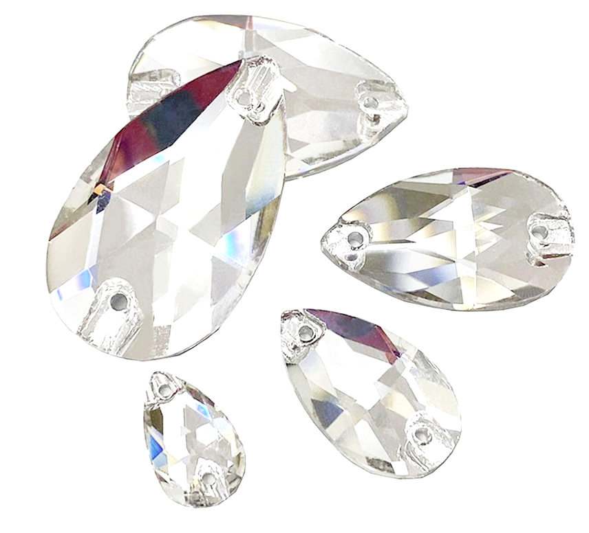 Pear Drop sew-on flat back