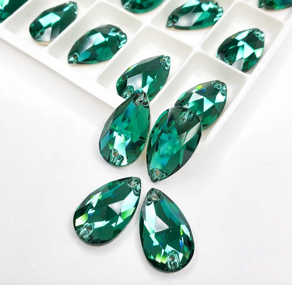 Pear Drop sew-on flat back