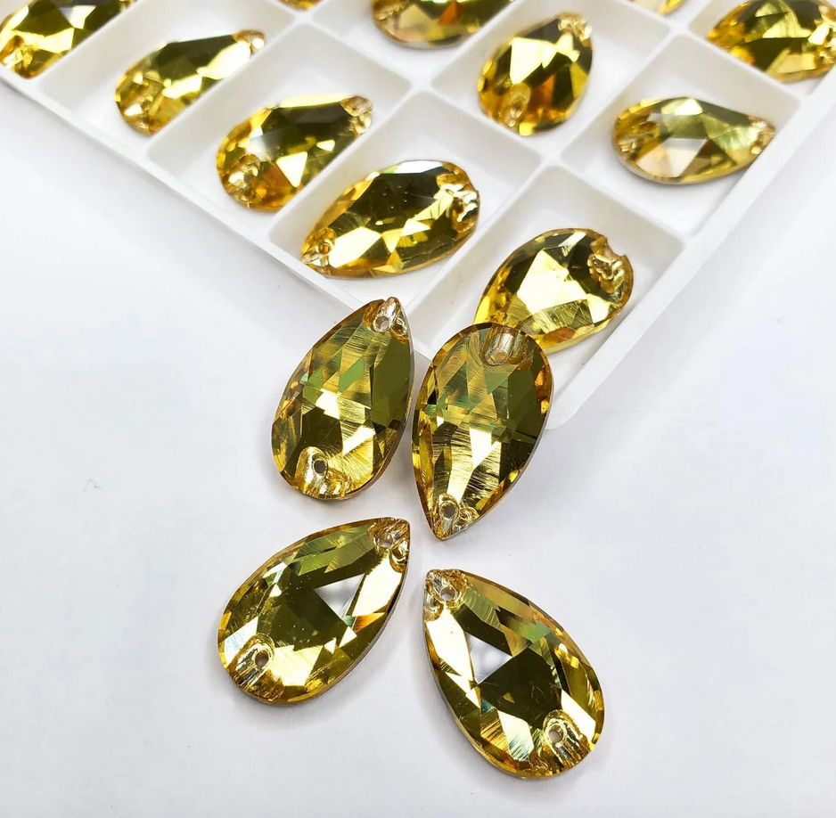 Pear Drop sew-on flat back