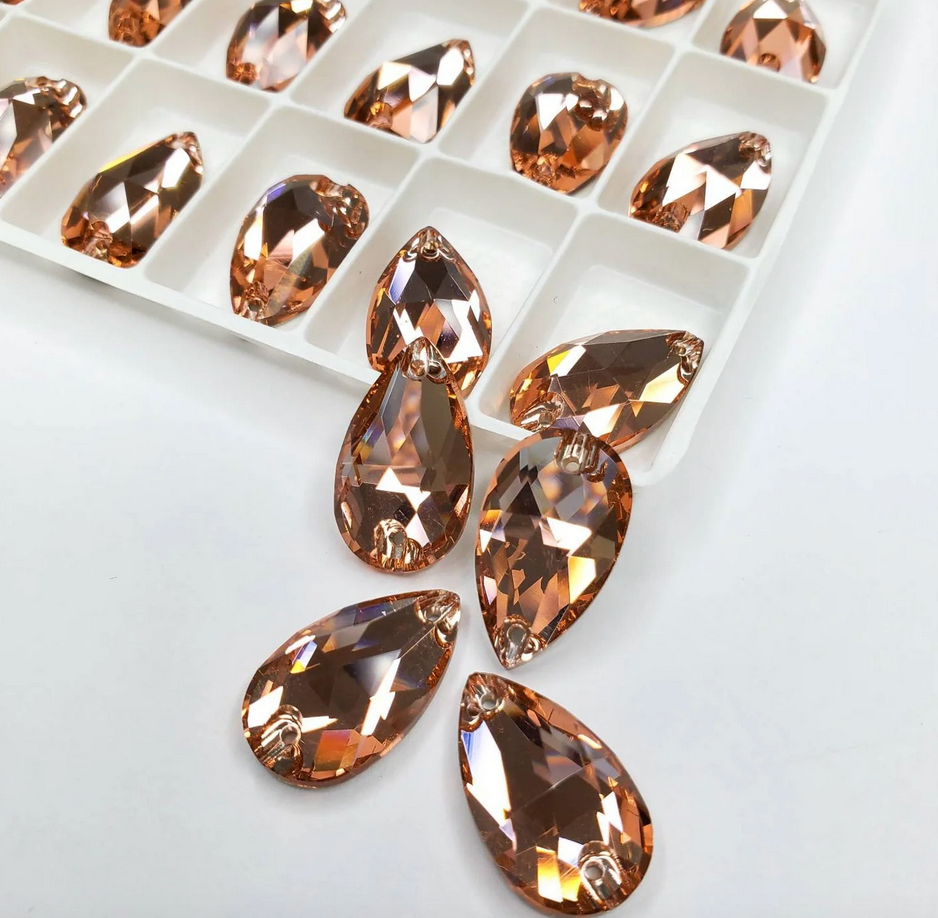 Pear Drop sew-on flat back