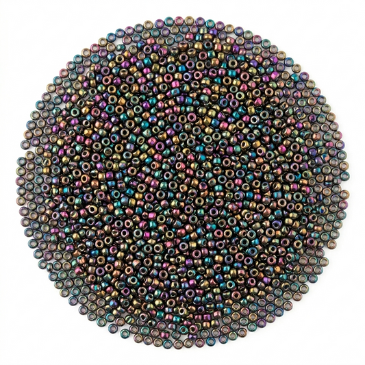 SOLASTA Glass Seed Beads 10000pcs 2mm for Jewelry Making – DIY Bracelet Beads, Bedazzling Kit, Necklace Making, Glass Beads for Crafts | 12 Colors (Vitrail Medium Rainbow)