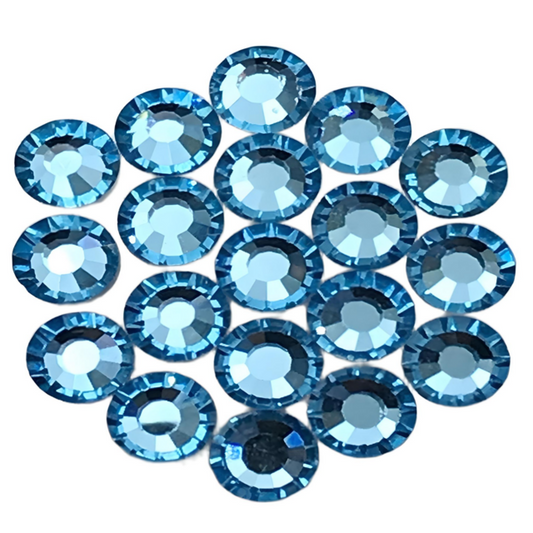 SOLASTA Essential Aqua Marine Color Hotfix Rhinestones for Clothing and Fabric Embellishments