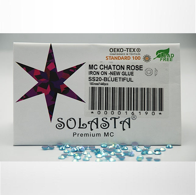 SOLASTA Premium Bluetiful Color Hotfix Rhinestones for DIY Crafts, Fashion Embellishments, and Garment Decoration