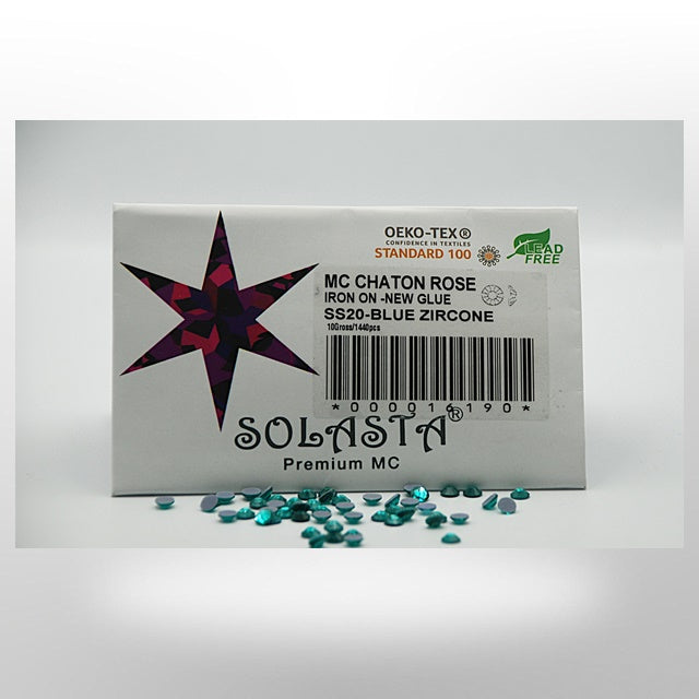 SOLASTA Premium Blue zircon Color Hotfix Rhinestones for DIY Crafts, Fashion Embellishments, and Garment Decoration