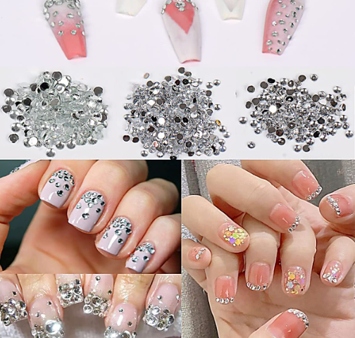 SOLASTA 1140 Pcs NAIL ART RHINESTONE KIT WITH 2Pcs NAIL GLUE, TWEEZERS, AND RHINESTONE PICKER PEN AND 1 Pcs NAIL BRUSH11 CRYSTAL COLOR RHINESTONE SHAPES FOR DIY NAIL DESIGN (CRYSTAL)