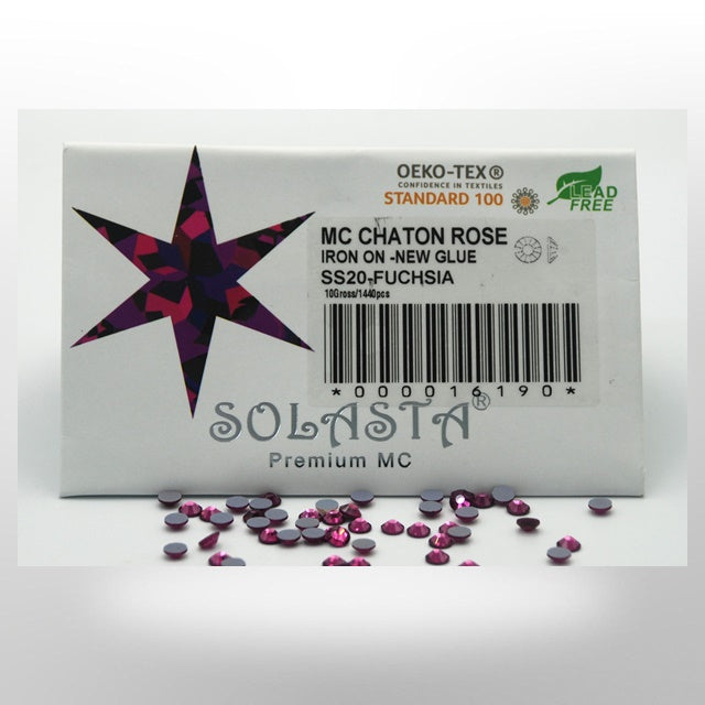 SOLASTA Premium Fuchsia Color Hotfix Rhinestones for DIY Crafts, Fashion Embellishments, and Garment Decoration