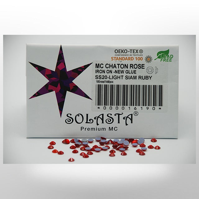 SOLASTA Premium Light Siam Color Hotfix Rhinestones for DIY Crafts, Fashion Embellishments, and Garment Decoration