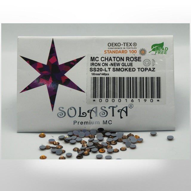 SOLASTA Premium Light Smoked Topaz Color Hotfix Rhinestones for DIY Crafts, Fashion Embellishments, and Garment Decoration