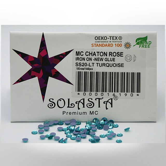 SOLASTA Premium Turquoise Color Hotfix Rhinestones for DIY Crafts, Fashion Embellishments, and Garment Decoration