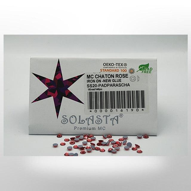 SOLASTA Premium Padparascha Color Hotfix Rhinestones for DIY Crafts, Fashion Embellishments, and Garment Decoration