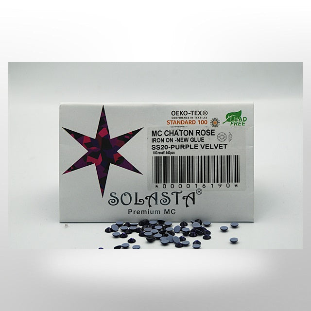 SOLASTA Premium Purple Velvet Color Hotfix Rhinestones for DIY Crafts, Fashion Embellishments, and Garment Decoration