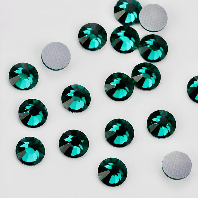 SOLASTA Premium Royal Green Color Hotfix Rhinestones for DIY Crafts, Fashion Embellishments, and Garment Decoration