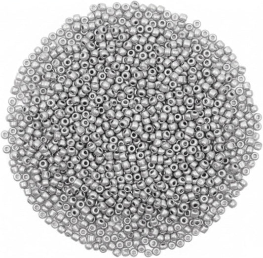 SOLASTA 12/0 Glass Seed Beads 10000pcs 2mm for Jewelry Making – DIY Bracelet Beads, Bedazzling Kit, Necklace Making, Glass Beads for Crafts | ( SILVER)