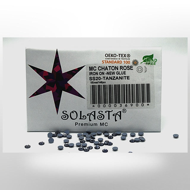 SOLASTA Premium Tanzanite Color Hotfix Rhinestones for DIY Crafts, Fashion Embellishments, and Garment Decoration