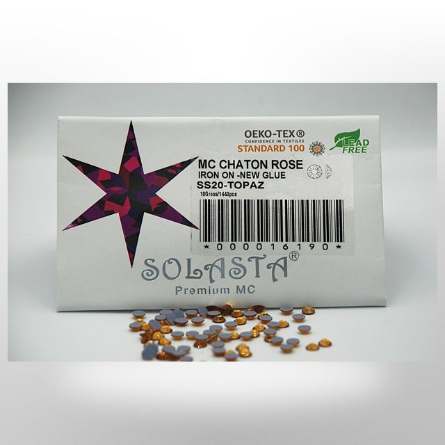 SOLASTA Premium Topaz Color Hotfix Rhinestones for DIY Crafts, Fashion Embellishments, and Garment Decoration