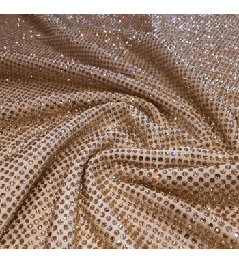 GOLDEN MIRAGE ON BROWN FABRIC   90014 CRYSTAL  FABRIC