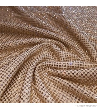 GOLDEN MIRAGE ON BROWN FABRIC   90014 CRYSTAL  FABRIC